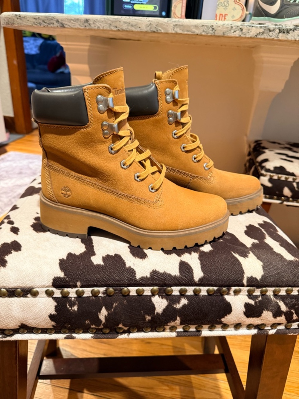 Timberland Wheat Nubuck Hiking-Style Lace Boots